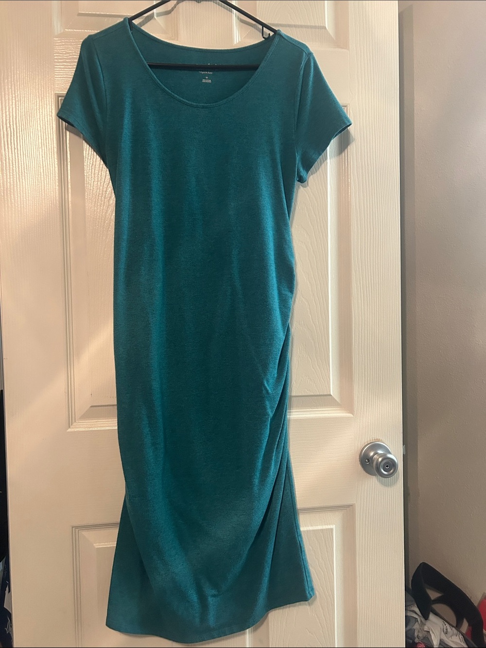 Isabel Maternity by Ingrid & Isabel Teal Scoop Neck Midi Dress